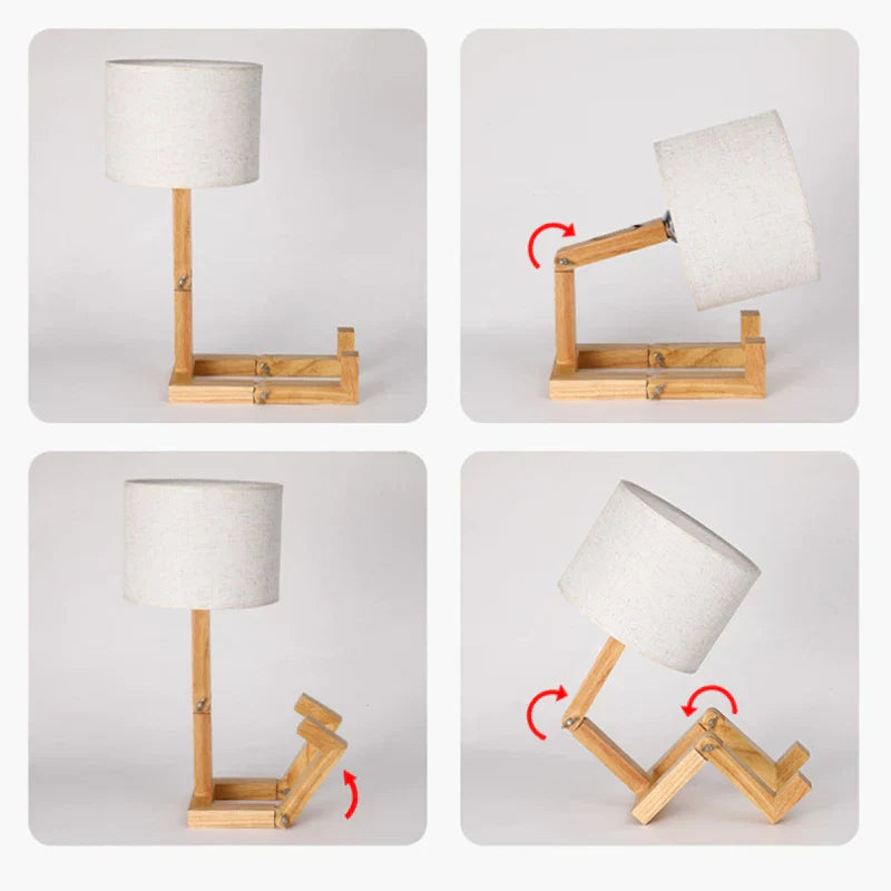 Robot Wooden LED Table Lamp