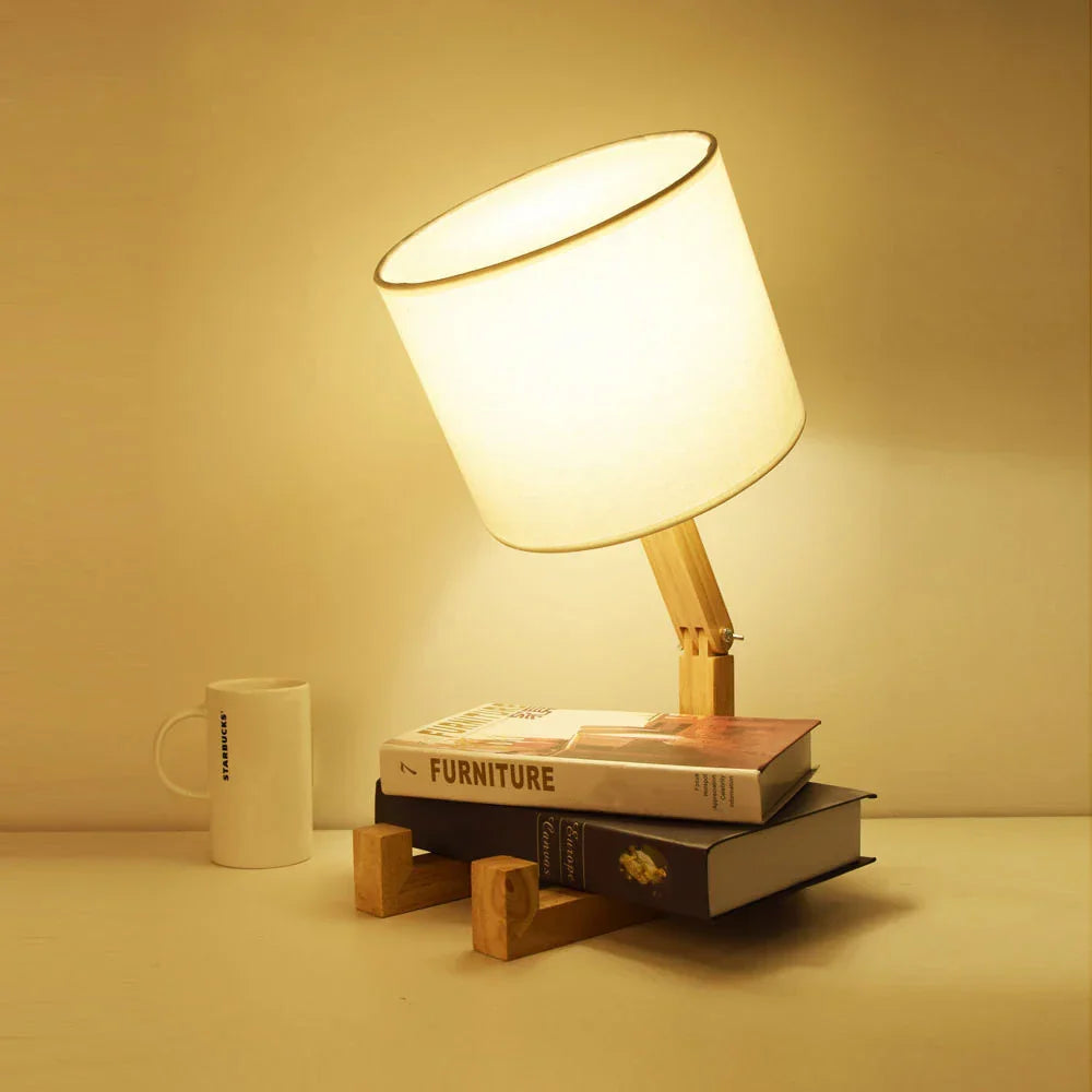 Robot Wooden LED Table Lamp