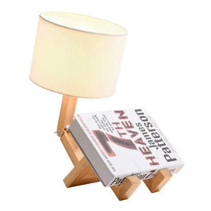 Robot Wooden LED Table Lamp