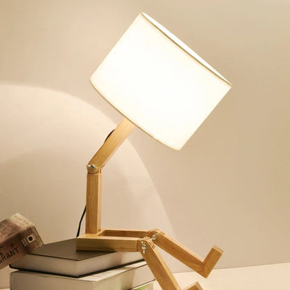 Robot Wooden LED Table Lamp