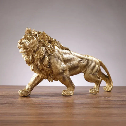 Golden Lion King Sculpture